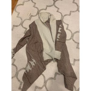 cozy hi low navajo design cardigan